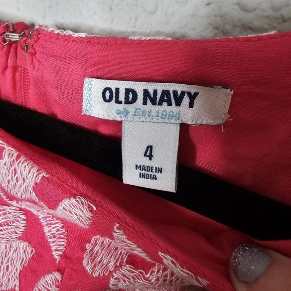 Old Navy Pink Floral Lace Overlay Midi‎ Sheath Dress Size 4 - Picture 3 of 11